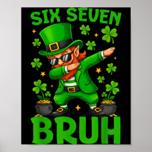 Poster 67 St-Patrick drôle Six Sept Mème Leprechaun