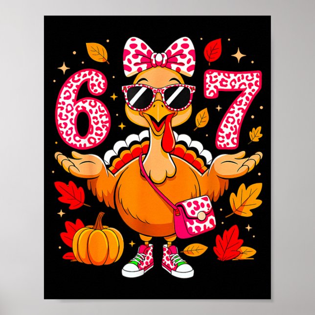 Poster 67 Thanksgiving Funny Turkey Thanksgiving 67 Turke (Devant)
