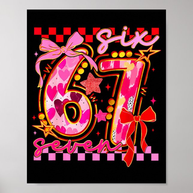 Poster 67 Valentine Day 6 7 Meme Six Seven Girl Kids  (Devant)