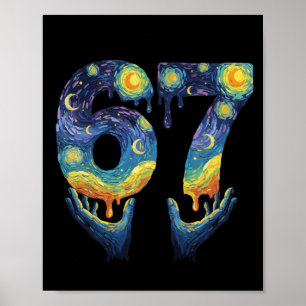 Poster 67 Van Gogh Nuit Étoilée Glace qui Dégouline Drôle