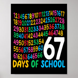 Poster 67e jour d'école 67 nombres mathématiques enseigna