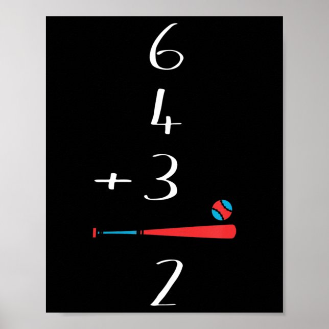 Poster 6 4 3 2 Jouer Double Baseball (Devant)