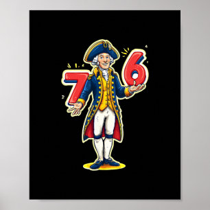 Poster 6-7 7-6 Drôle George Washington Six Sept Mème
