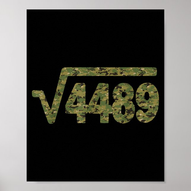 Poster 6 7 Army Pattern Meme Square Root 4489 Slang Math  (Devant)