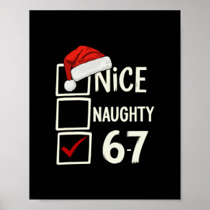 Poster 6-7 Costume Mème Sympa Naughty 67 Noël Cerveau R
