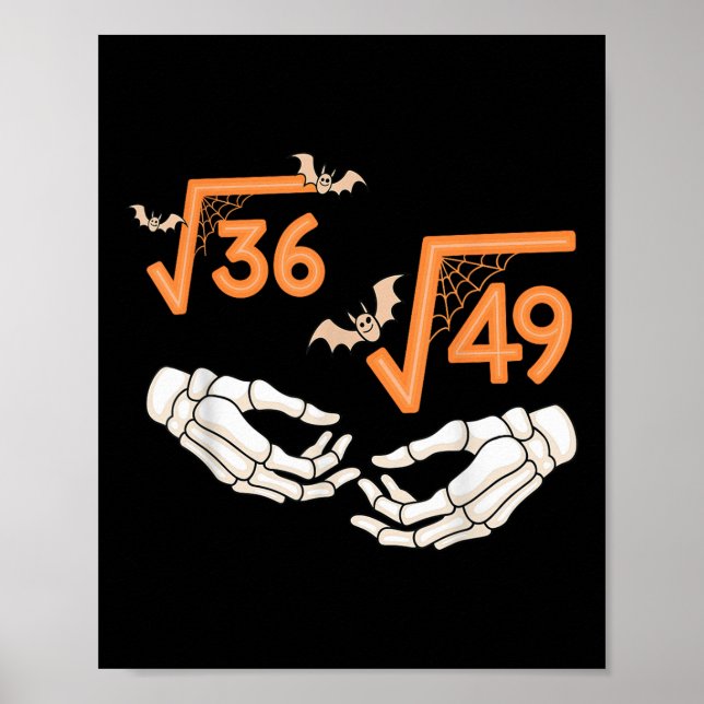 Poster 6 7 Halloween Math Racine Carrée 67 Meme Gen Alpha (Devant)