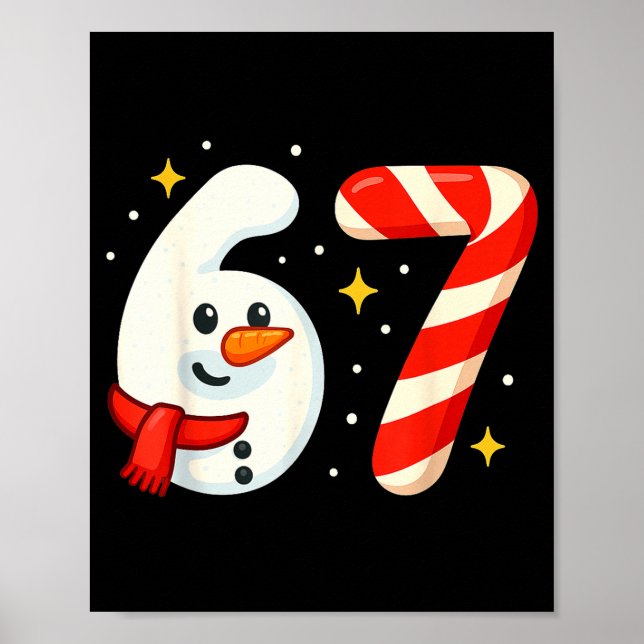 Poster 6 7 Meme Christmas Shirt 67 Six Seven Snowman Boy  (Devant)