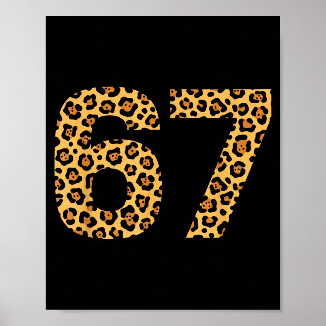 Poster 6-7 Mème Léopard Guépard Cool Six-sept Drôle 67 G (Devant)