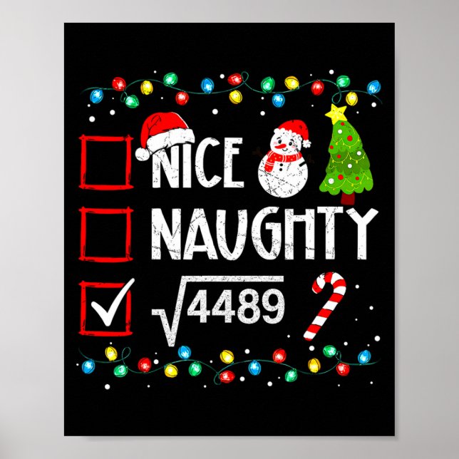 Poster 6 7 Meme Nice Naughty 67 Christmas Brain Rot Funny (Devant)