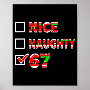 Poster 6-7 Mème Nice Naughty 67 Drôle Liste de Noël Six