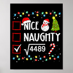 Poster 6-7 Mème Nice Naughty 67 Noël Brain Rot Drôle
