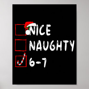 Poster 6-7 Mème Nice Naughty 67 Noël Drôle Graphique