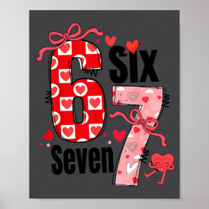 Poster 6 7 Saint-Valentin Six Sept Mème Coquette Arc Cœur