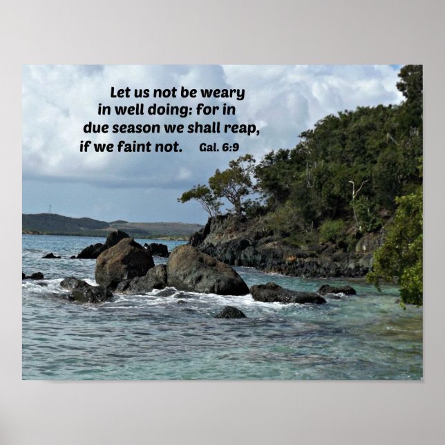 Poster 6:9 Let us not be weary in well doing (Devant)