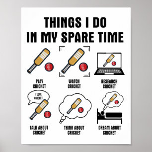 Poster 6 choses que je fais pendant mon temps libre - Cri