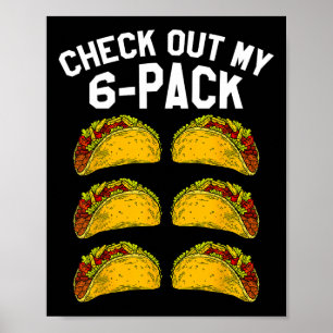 Poster 6 Pack Fitness Taco Funny Mexicain Gym Top Pour Ta