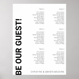 Poster 6 table Simple blanc Mariage