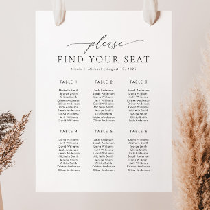 Poster 6 Tableaux Veuillez Trouver Votre Sièges Graphique