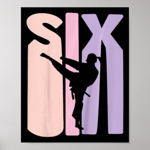 Poster 6e anniversaire Cadeau Karate Retro Taekwondo Mart