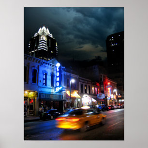 Poster 6e rue Centre-ville Austin Texas
