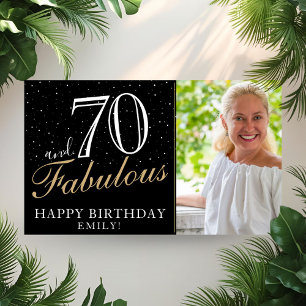 Poster 70 and Fabulous Elegant Black 70th Birthday Photo 