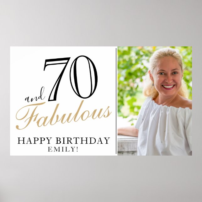 Poster 70 et fabuleux Elégant 70e anniversaire Photo (Devant)