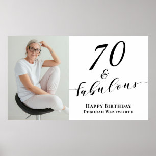 Poster 70 et Fabuleux Texte de Photo d'anniversaire Soixa