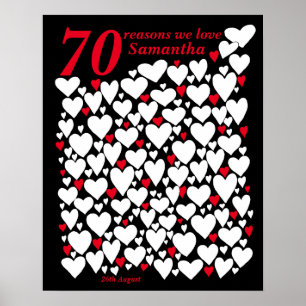 Poster 70 raisons pour lesquelles nous t'aimons Black Red
