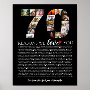 Poster 70 raisons pour lesquelles nous t'aimons grand-mèr