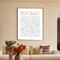 70 raisons pour lesquelles nous vous aimons cadeau
