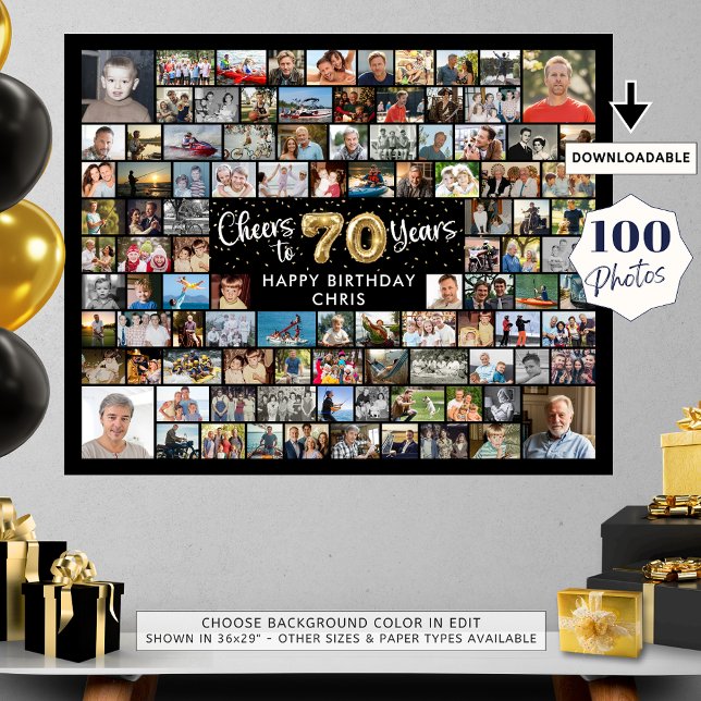 Poster 70e Anniversaire 100 Photos Black Gold Bravo à l'a (Créateur téléchargé)