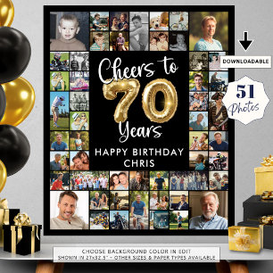 Poster 70e anniversaire 51 Collage de photos encourage à