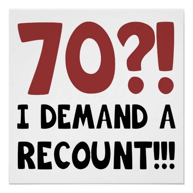 Poster 70e anniversaire Gag cadeau (Devant)