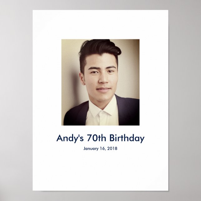 Poster 70e anniversaire photo personnalisée Se connecter  (Devant)