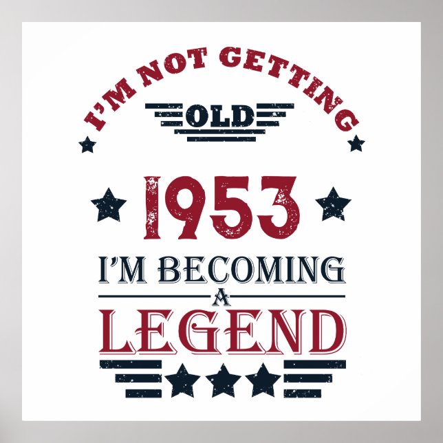 Poster 70e anniversaire vintage personnalisé (Devant)