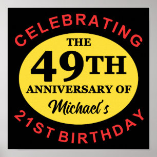 Poster 70e Humour d'anniversaire personnalisé