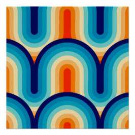 Poster 70s Rainbow Curves
