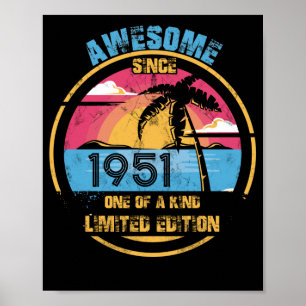 Poster 71 ans Awesome depuis 1951 71e anniversaire