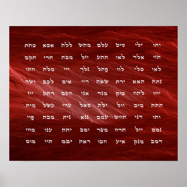 Poster 72 Noms de Dieu Méditation Art (Devant)