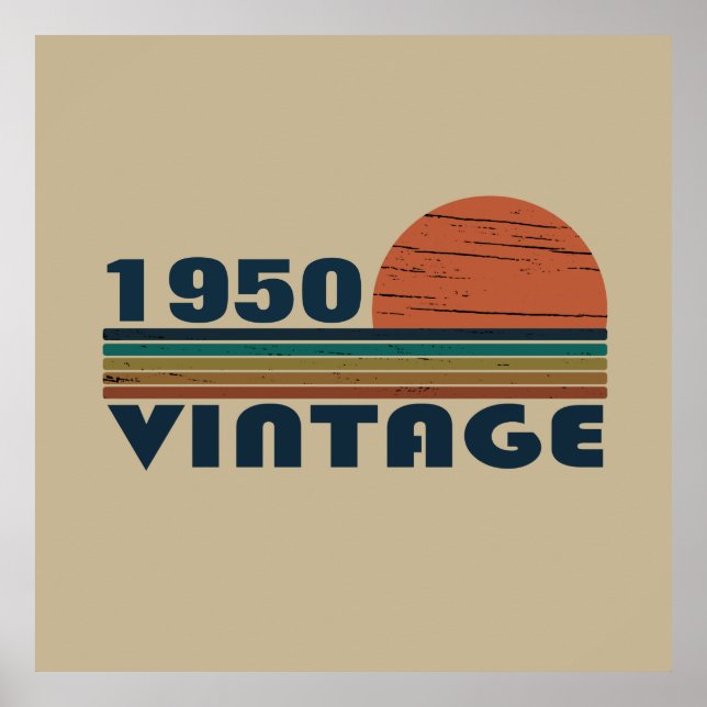 Poster 75e anniversaire vintage personnalisé (Devant)