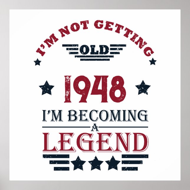 Poster 75e anniversaire vintage personnalisé (Devant)