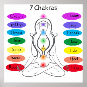 Poster 7 chakras 24 x 24"