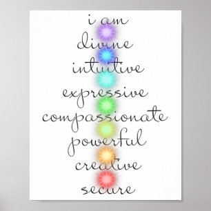 Poster 7 Chakras S pour les amateurs de Yoga 