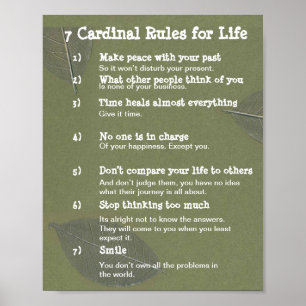 Poster 7 règles cardinales pendant la VIE