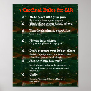 Poster 7 Règles cardinales pour la vie