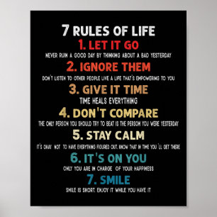 Poster 7 Règles De Vie Citations Motivationnelles Pour Ho