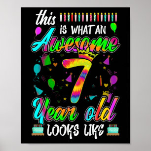 Poster 7e anniversaire Awesome 7 ans Il ressemble