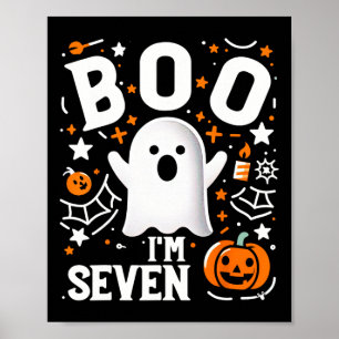 Poster 7e anniversaire Boo de sept ans Je suis sept ! Hal