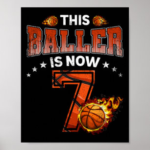 Poster 7e anniversaire Boys Joueur de basket-ball Cadeaux