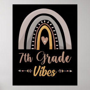 Poster 7th Grade Vibes Seventh Grade Back to School